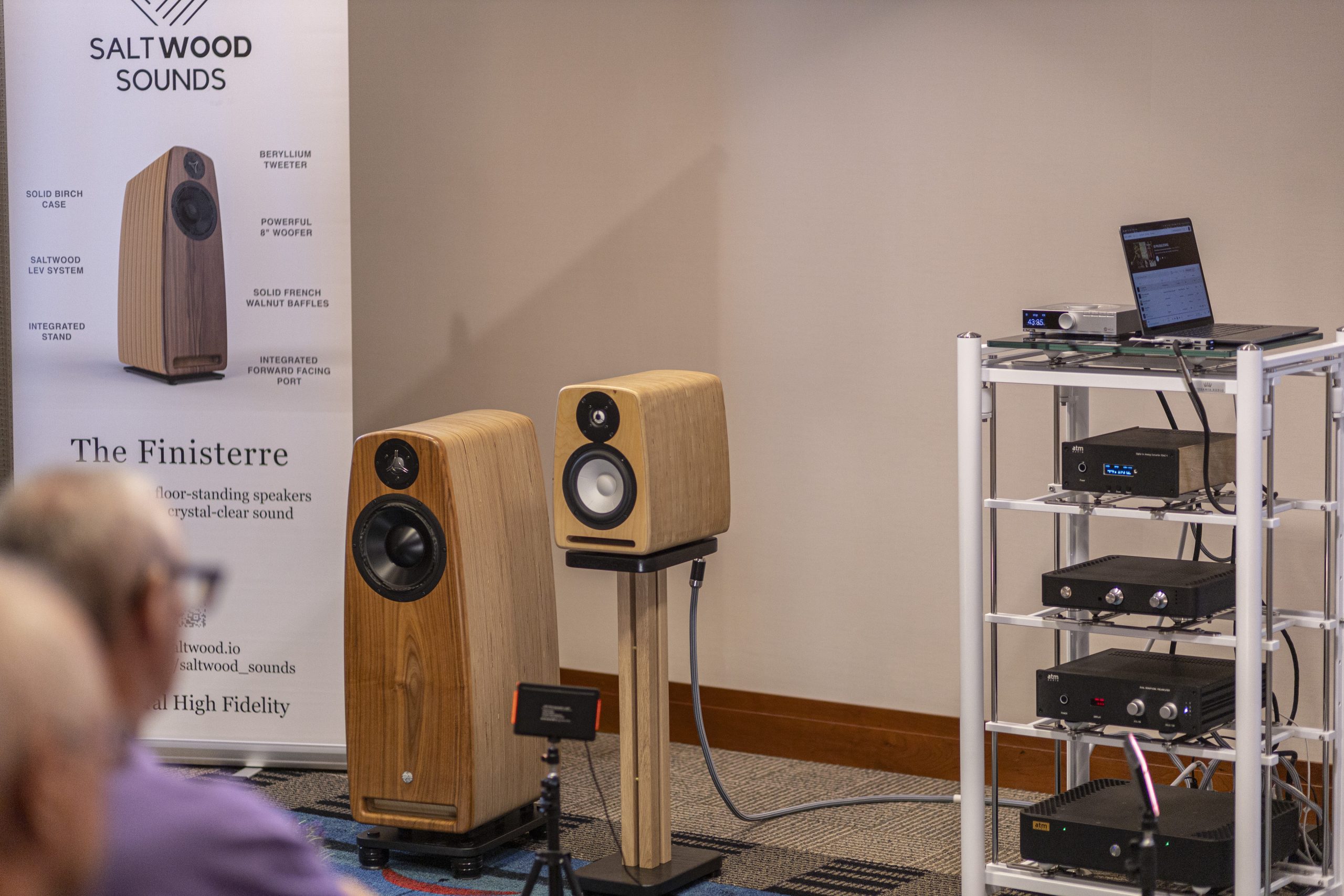 Saltwood floorstanding and standmount loudspeakers on display in Valencia
